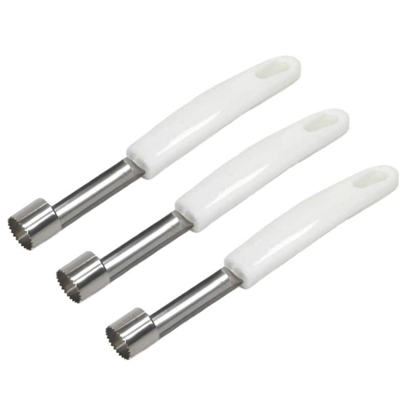Chef Craft Stainless Steel Blade Apple Corer - Simply Insert, Twist and Pull Out - 3 Pack