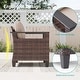 preview thumbnail 12 of 31, Bonosuki 8 Pieces Patio Sofa with Rectangle Fire Pit Table and Ottomans, All-Weather PE Rattan Wicker Sofa with Cushion, Gray