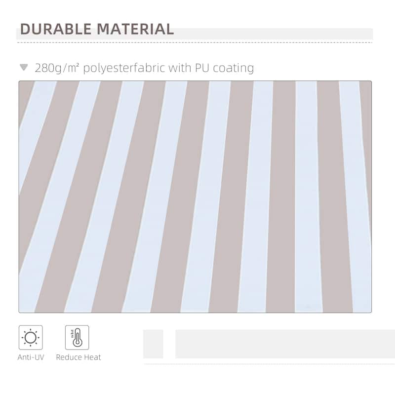 10' x 8' Retractable Awning, Sunshade Shelter w/ Manual Crank Handle, UV & Water-Resistant Fabric and Aluminum Frame