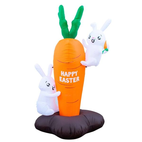 Shop Holidayana 8 Foot Inflatable Easter Bunny Climbing Carrot