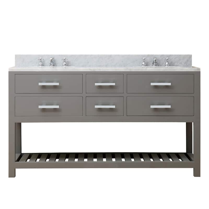 Water Creation Madalyn 60-inch Cashmere Grey Double Sink Bathroom Vanity