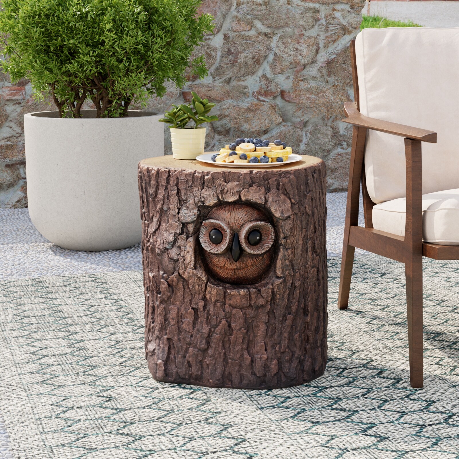 Faux wood sale stool