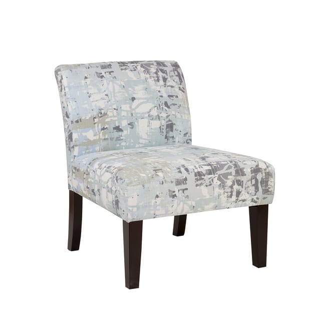 Avington Armless Slipper Accent Chair - Mysterious Slate Blue and Grey