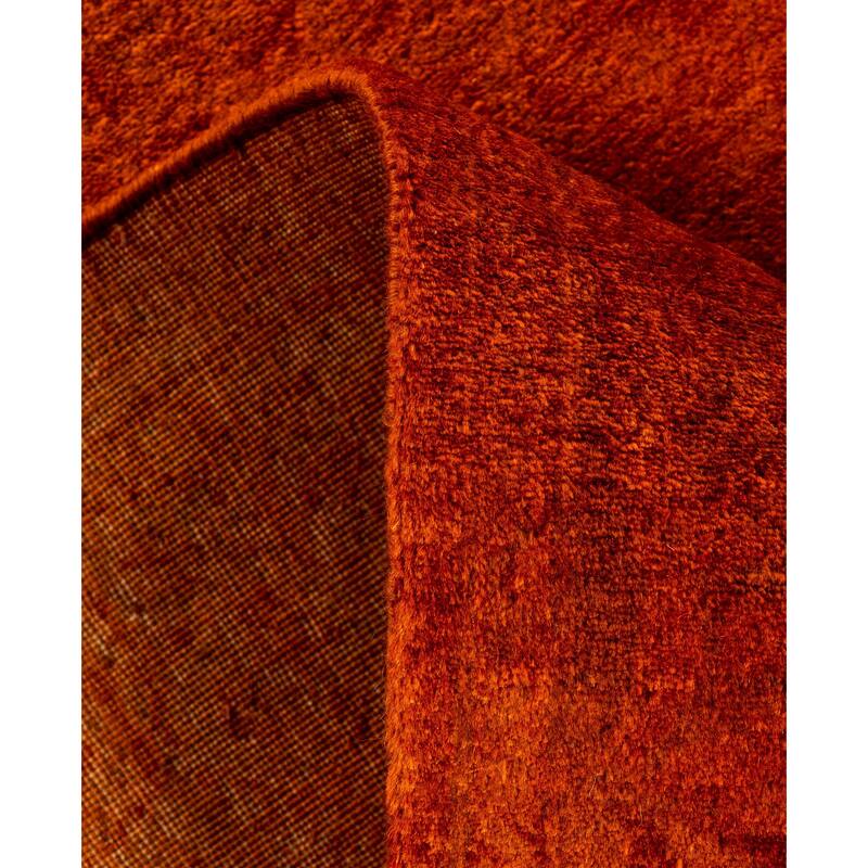 Overdyed One-of-a-Kind Hand-Knotted Area Rug - Orange - 2' 7" x 10' 0"