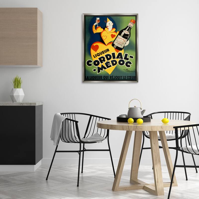 Stupell Retro Vintage Wine Advertisement Framed Floater Canvas Wall Art Design By Marcus Jules