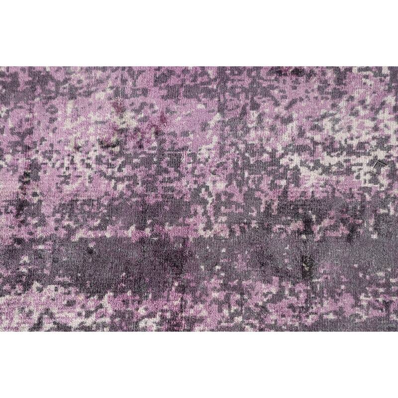 Contemporary Abstract Indian Square Area Rug Hand-Knotted Wool Carpet - 6'8" X 6'9"