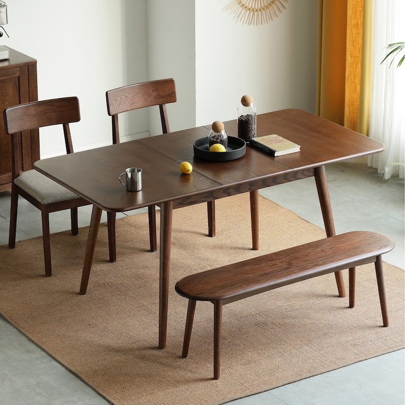 Christopher Knight Home - Harper Solid Oak Extendable Dining Table for 6-8 People, Space-Saving Design(Only table)