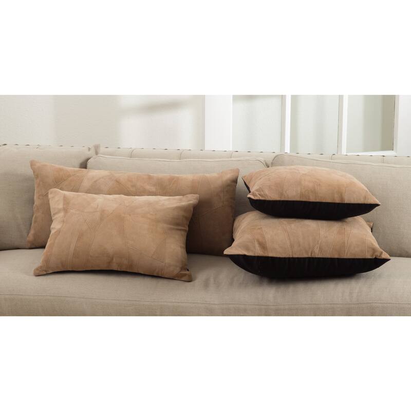 The Corium Collection Classic Leather Throw Pillow, Poly Filled