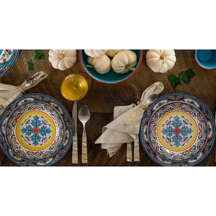 Euro Ceramica Zanzibar 16 Piece Stoneware Dinnerware Set - On Sale