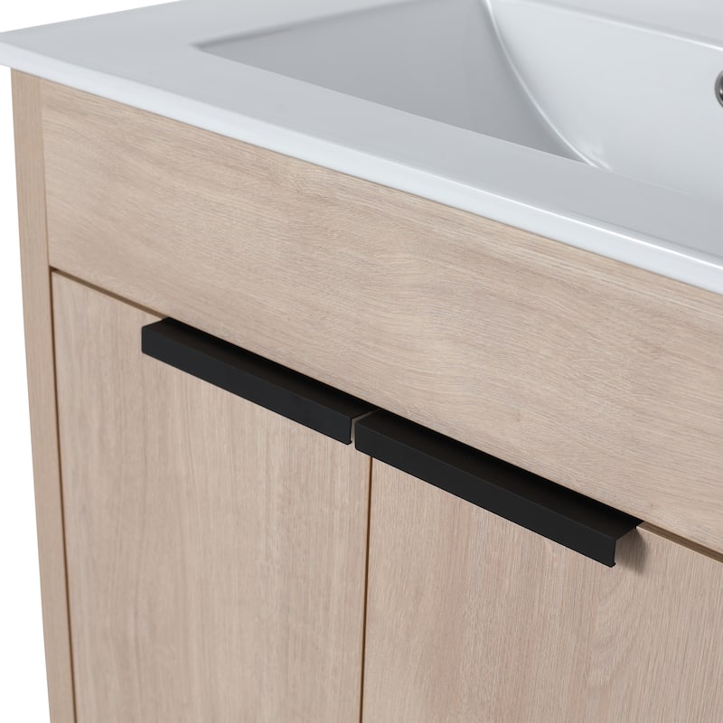 BNK 24/30/36 inch Freestanding Single Sink Bathroom Vanity with Soft Close Door and 1 adjustable shelf