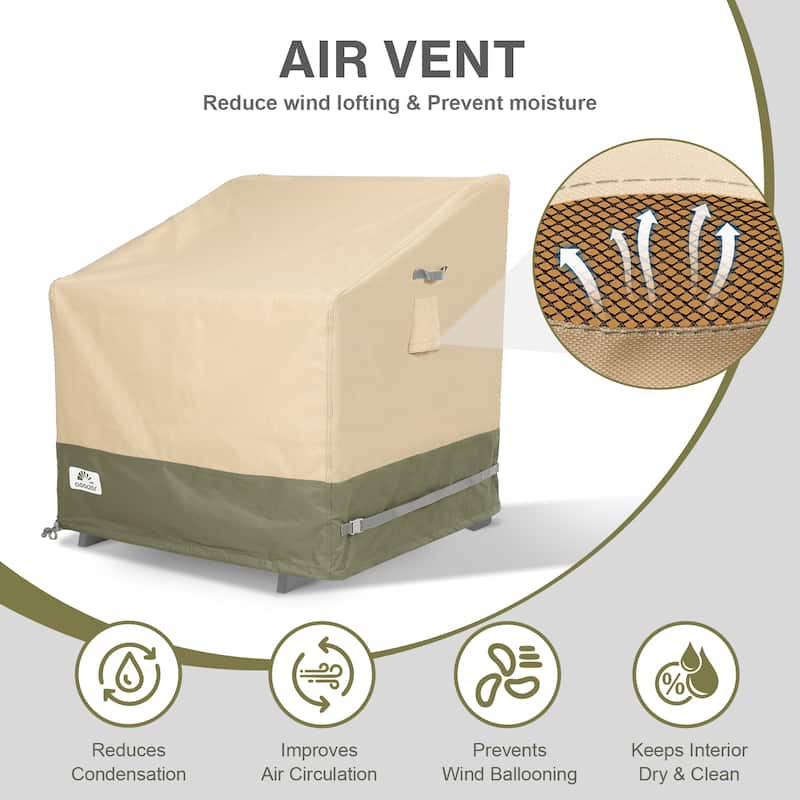 Aoodor Heavy Duty Patio Adirondack Chair Cover with Air Vents - 34"W x 38"D x 38"H