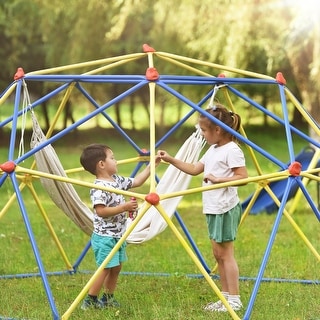 10 ft Kids Climbing Dome Jungle Gym - UV & Rust Resistant Playground Climber - 120''L x 120''W x 60''H