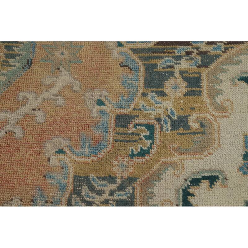 Vintage Orange Tabriz Persian Rug Handmade Traditional Wool Carpet - 6'7" x 9'4"