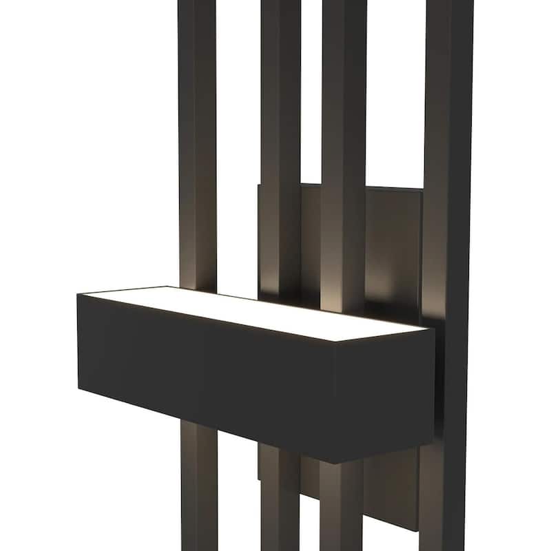 2-Pack Matte Black Iron Integrated LED Outdoor/Indoor Wall Sconce