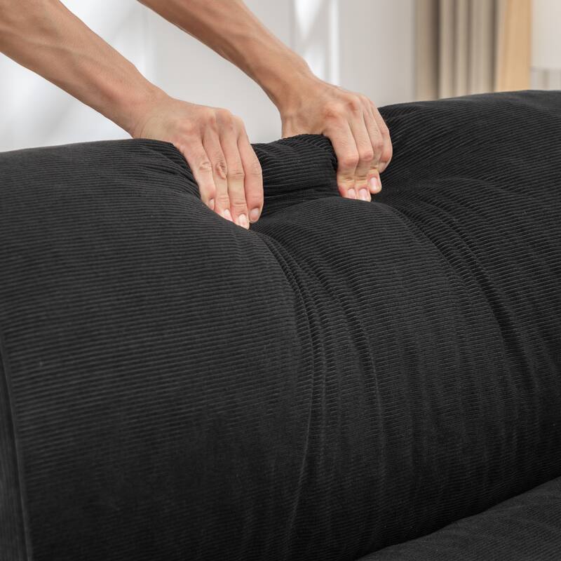 Versatile Lazy Sofa Corduroy Chaise Lounge Floor Couch Composed of 5 Cylindrical Pillows with Adjustable Straps