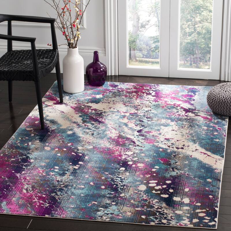 SAFAVIEH Radiance Nileema Modern Abstract Rug - 3'3" x 5' - Teal/Magenta