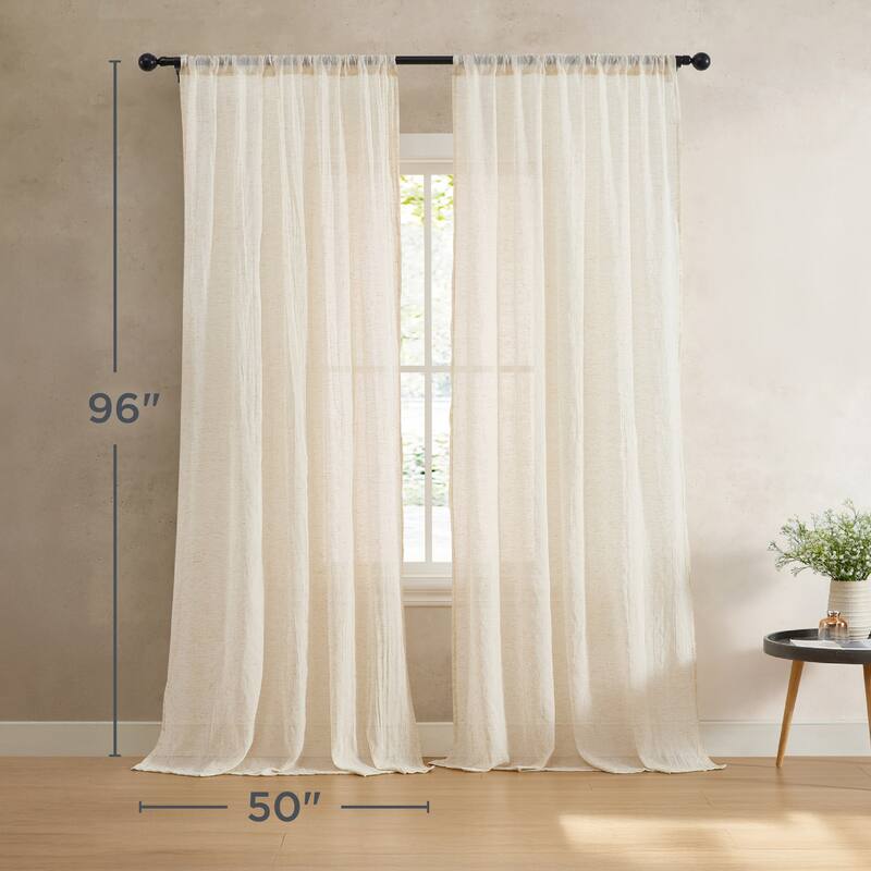 French Connection Charter Crushed Rod Pocket Window Curtain Pair
