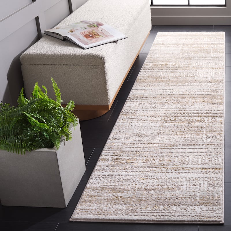 SAFAVIEH Prestige Mirtie Contemporary Rug - 2'3" x 8' Runner - Ivory/Beige