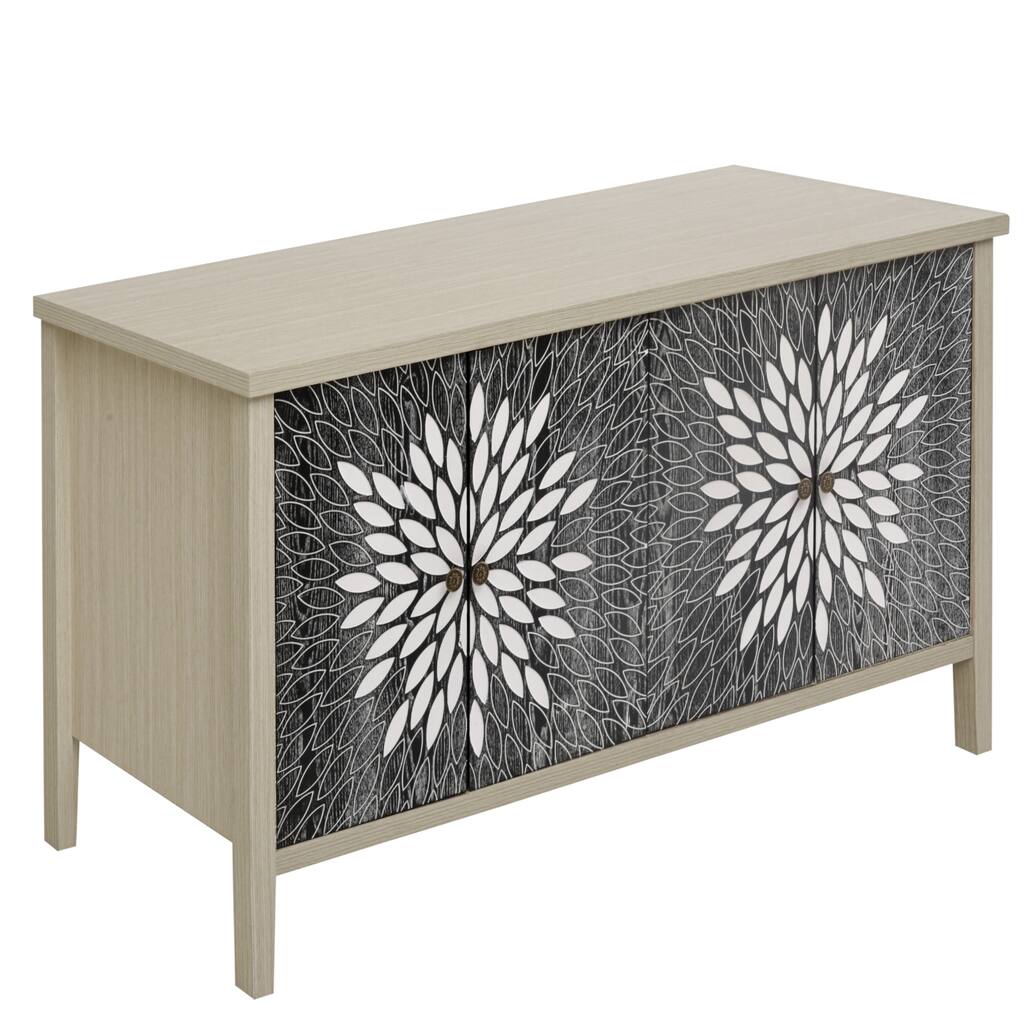 Black Carved Storage Cabinet Toy Cabinet Coffee Cabinet Sideboard