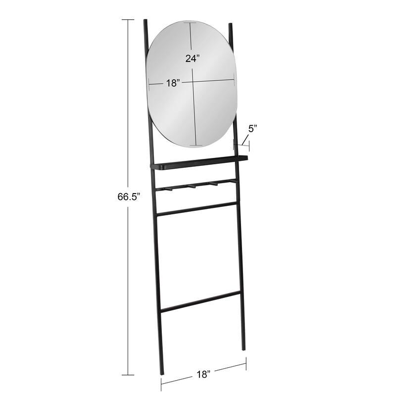 Kate and Laurel Noka Mirror Leaning Ladder