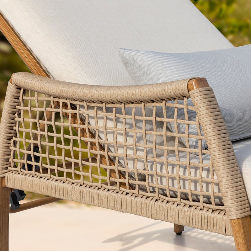 Outdoor Aluminum Chaise Lounge Chair with 6 Adjustable Backrest