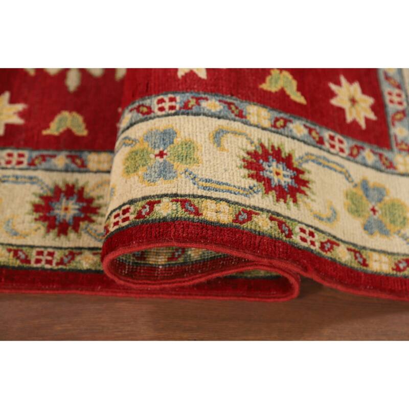 Red Kazak Foyer Rug Handmade Traditional Wool Carpet - 2'9" x 4'1"