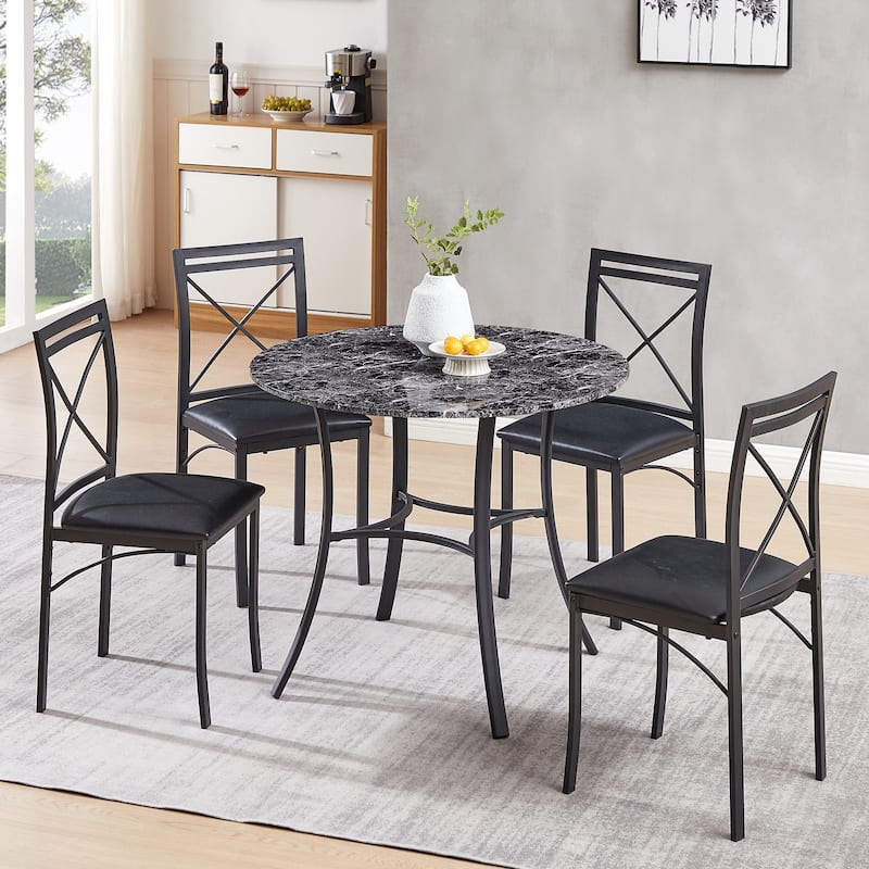 VECELO Dining Chairs Set of 4/8, Beige/Black Folding Chairs with Steel Frame