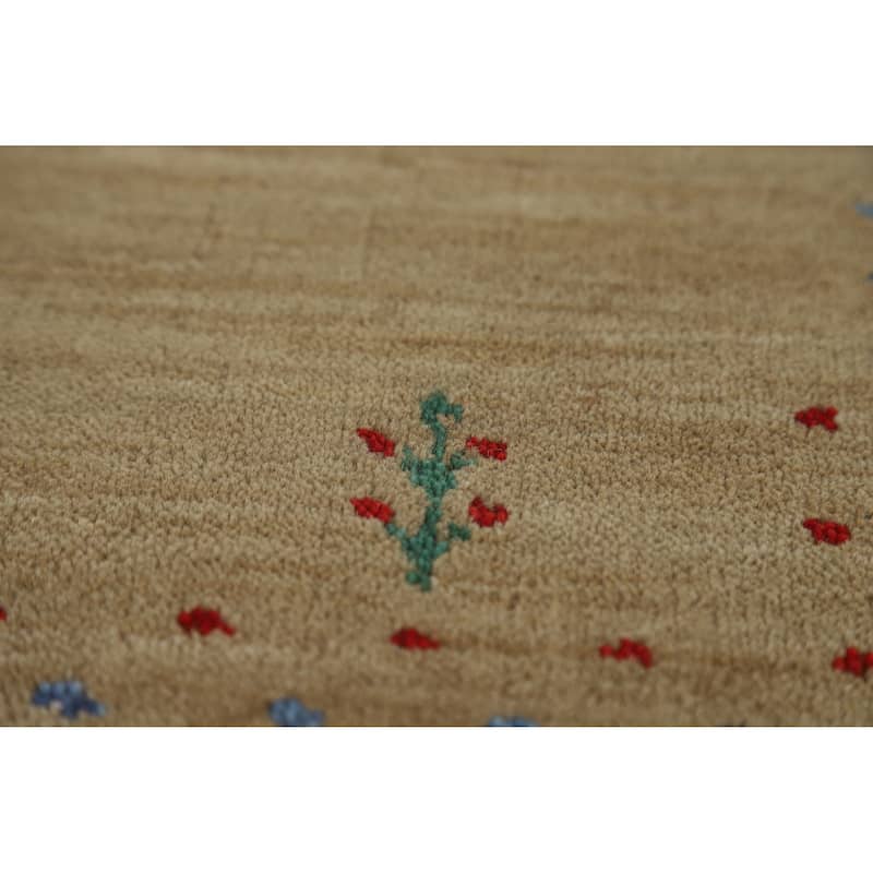 Hand Knotted Oriental 100% Wool Carpet Tribal Tribal Brown Gabbeh Area Rug - 7' 8'' X 4' 11''