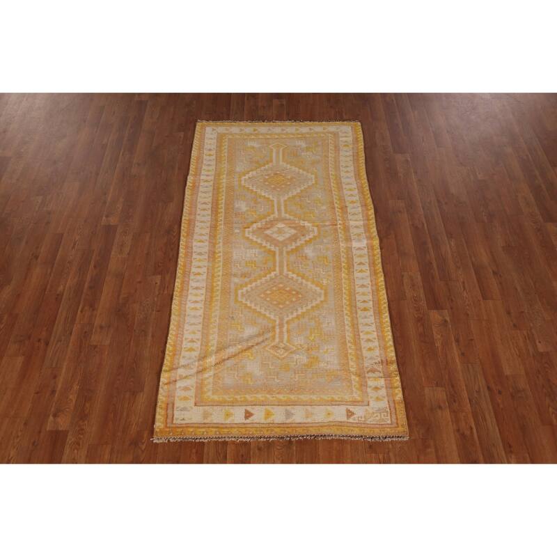 Hand Knotted Oriental 100% Wool Carpet Tribal Geometric Brown Gabbeh Area Rug - 5' 11'' X 3' 1''