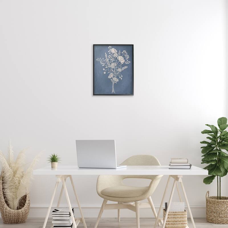 Stupell Garden Bundle over Blue Framed Giclee Art Design By Cat Thurman Designs