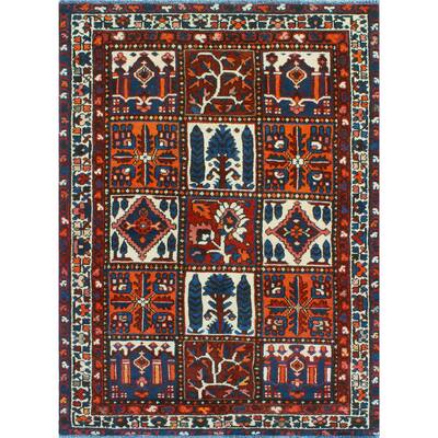 Fine Vintage Bakhtiari Kendrick Eggplant/Ivory Rug - 4'2" x 6'0"