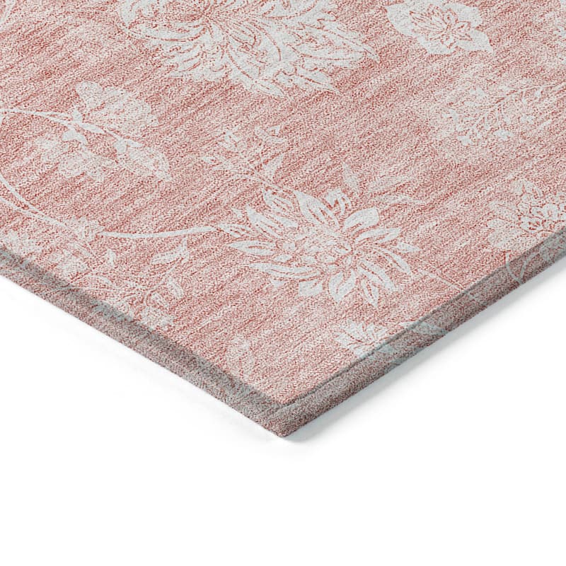 Machine Washable Indoor/ Outdoor Chantille Casual Floral Farmhouse Rug