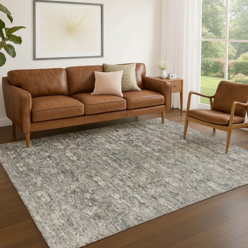 Machine Washable Indoor/ Outdoor Traditional Harmony Chantille Rug