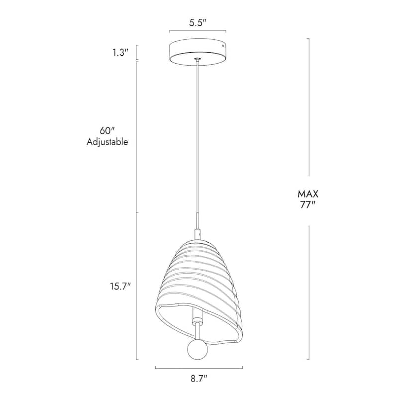 Modern Gold LED 1-Light Pendant Light for Kitchen Island