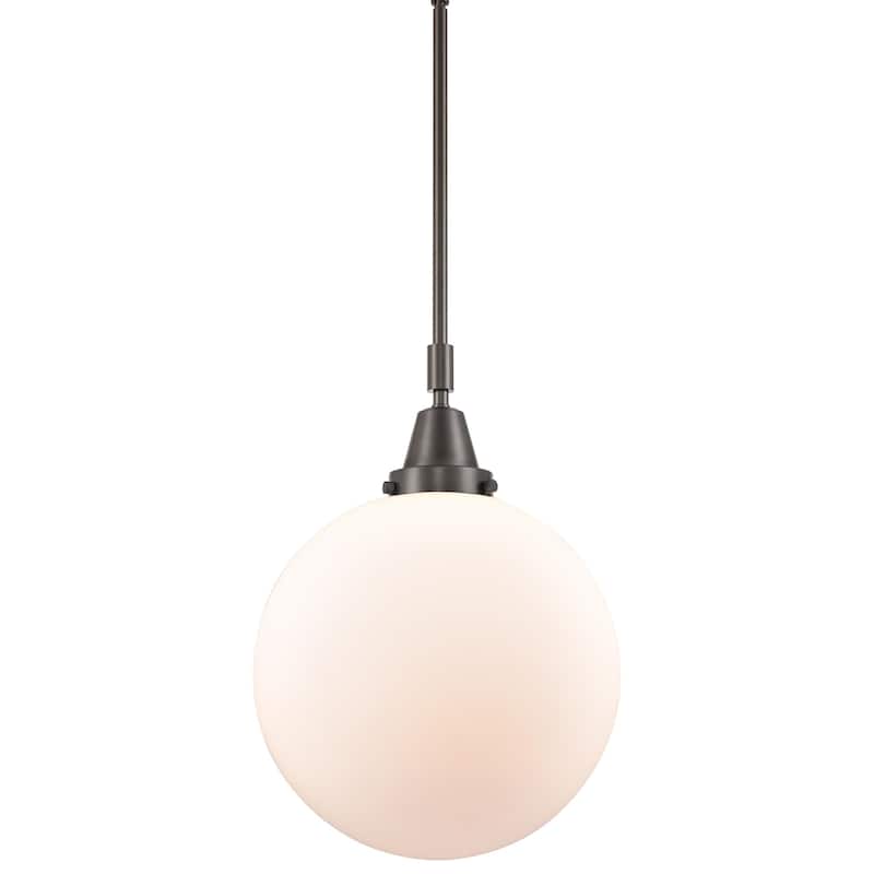 Innovations Lighting 447-1S-16-12 Beacon Pendant Beacon 12" Wide - Oil Rubbed Bronze / Matte White