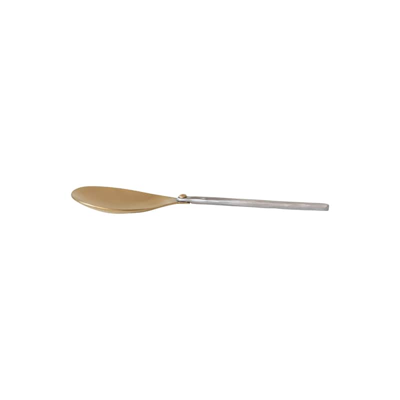 Brass Server with Hammered Aluminum Handle in Matte Finish - 7.5"L x 2.5"W x 0.3"H