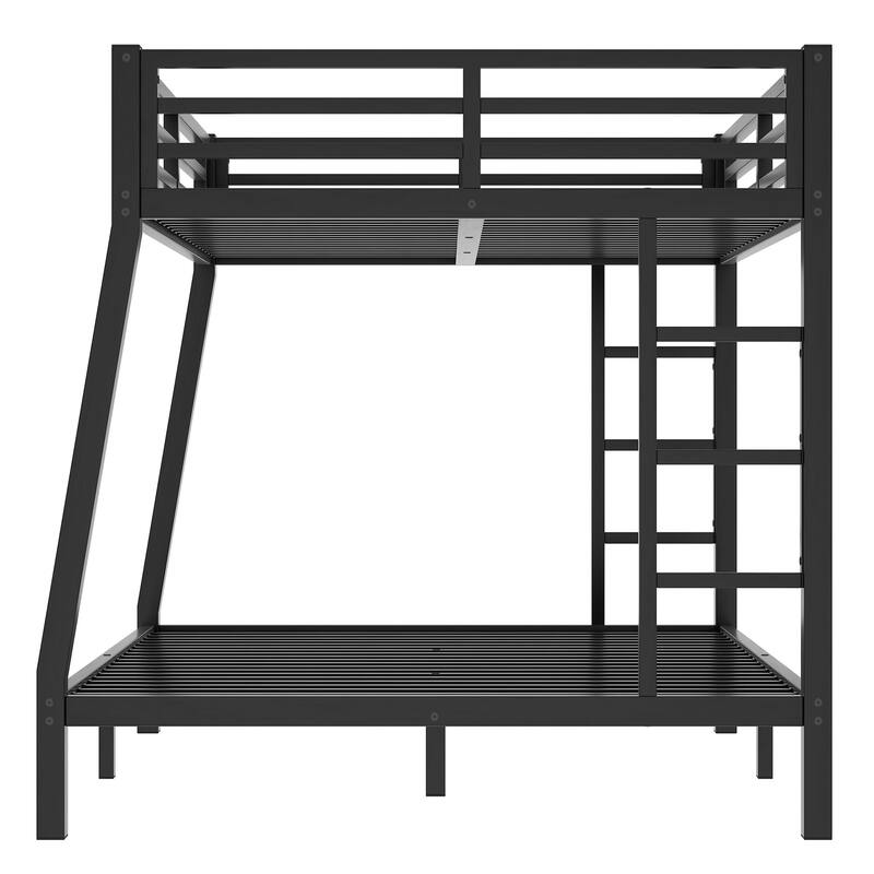 Full XL over Queen Metal Bunk Bed - 600LB Capacity with Noise Reduction