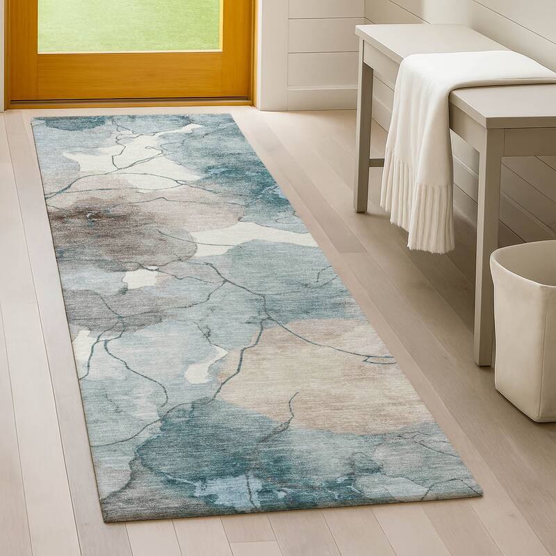 Machine Washable Indoor/ Outdoor Floral Mara Chantille Rug