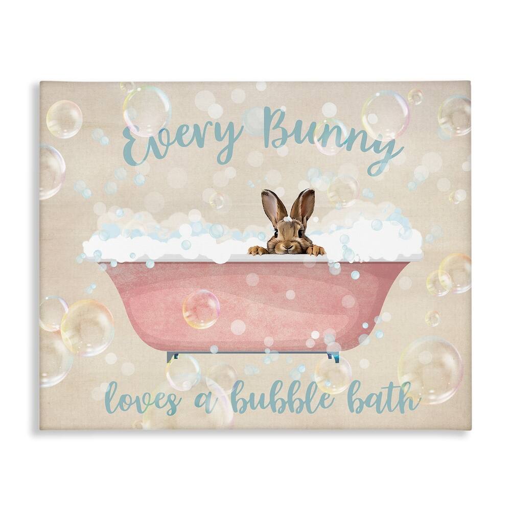 Stupell Every Bunny Loves Baths Canvas Wall Art Design By Susan Arnot
