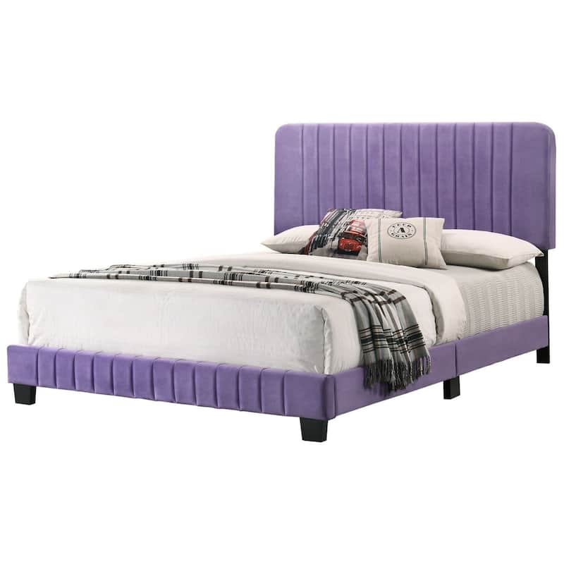 Purple Upholstered Full Bed with Bold Finish and Sturdy Frame, Stylish Bedroom Furniture for Contemporary Homes