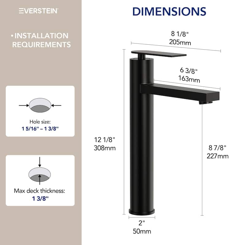 Modern Single-Hole Single-Handle Bathroom Faucet Vessel Sink Faucet