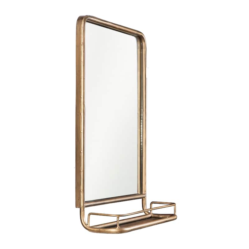 Metal Framed Wall Mirror with Shelf