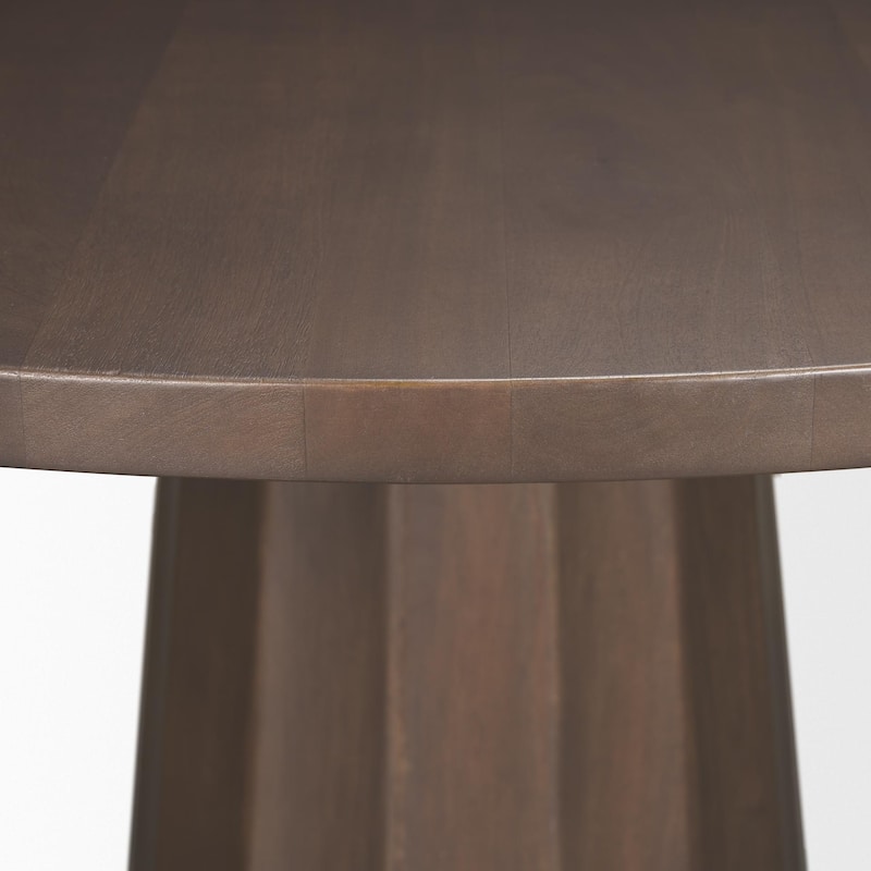 Swanson 60" Dark Brown Wood Round Pedestal Dining Table - 60.0L x 60.0W x 30.0H