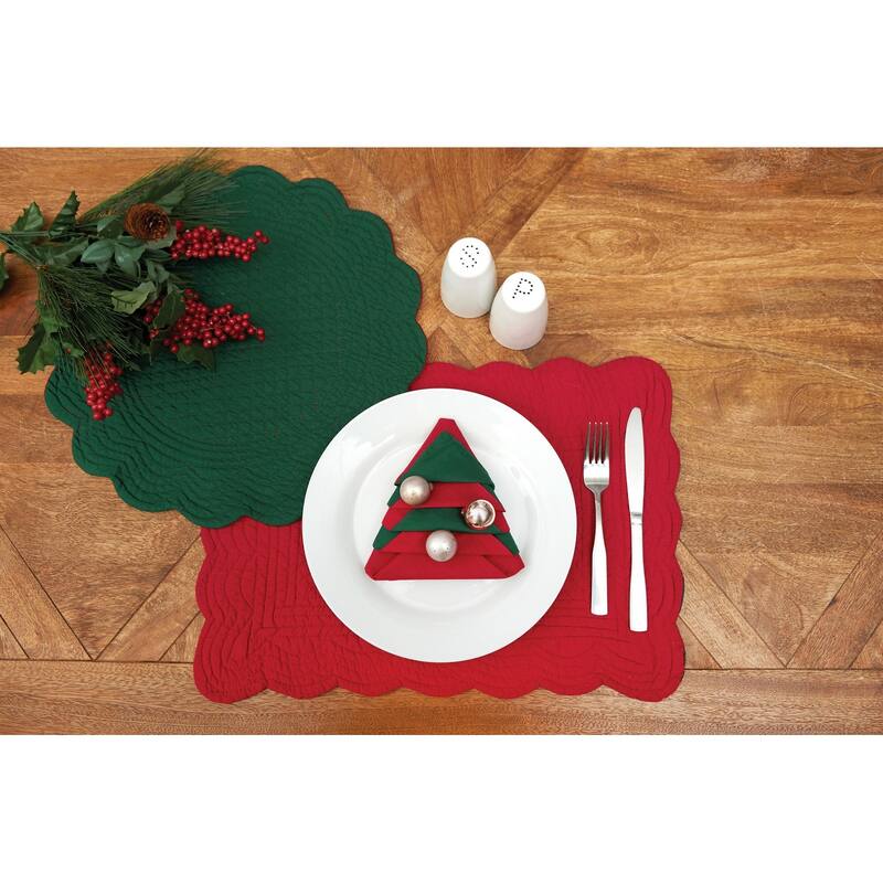 Red & Green Placemat Set 6