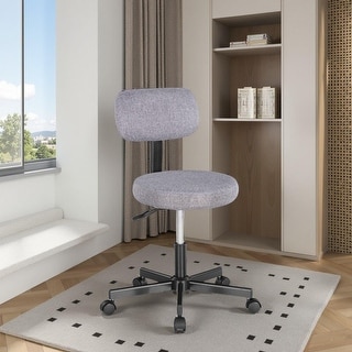 JJS Low Back Armless Office Chair Ergonomic Swivel Desk Chair with Adjustable Height, Compact Design for Home Office
