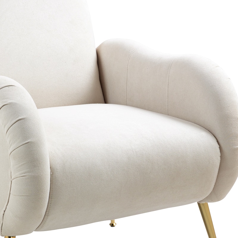 Snowflake Fabric Accent Chair with Gold Legs