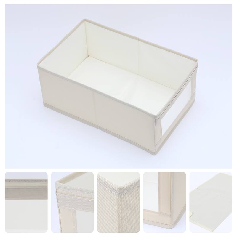 Storage Cube, Decorative Storage Bin with Handles for Shelves Closet, 1 Pack Foldable Storage Basket, Clothing Organizer - Khaki - 16*10*7in