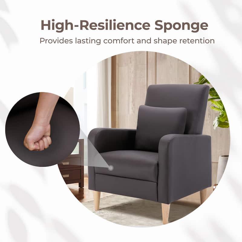 RENEWLINE Modern Accent Chair with Pillow & Walnut Legs - Lounge Seat for Living Room, Compact Design