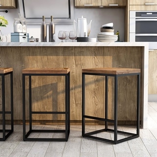Finley Industrial Solid Wood and Metal Counter Height Stool by Furniture of America Bed Bath Beyond 33491536