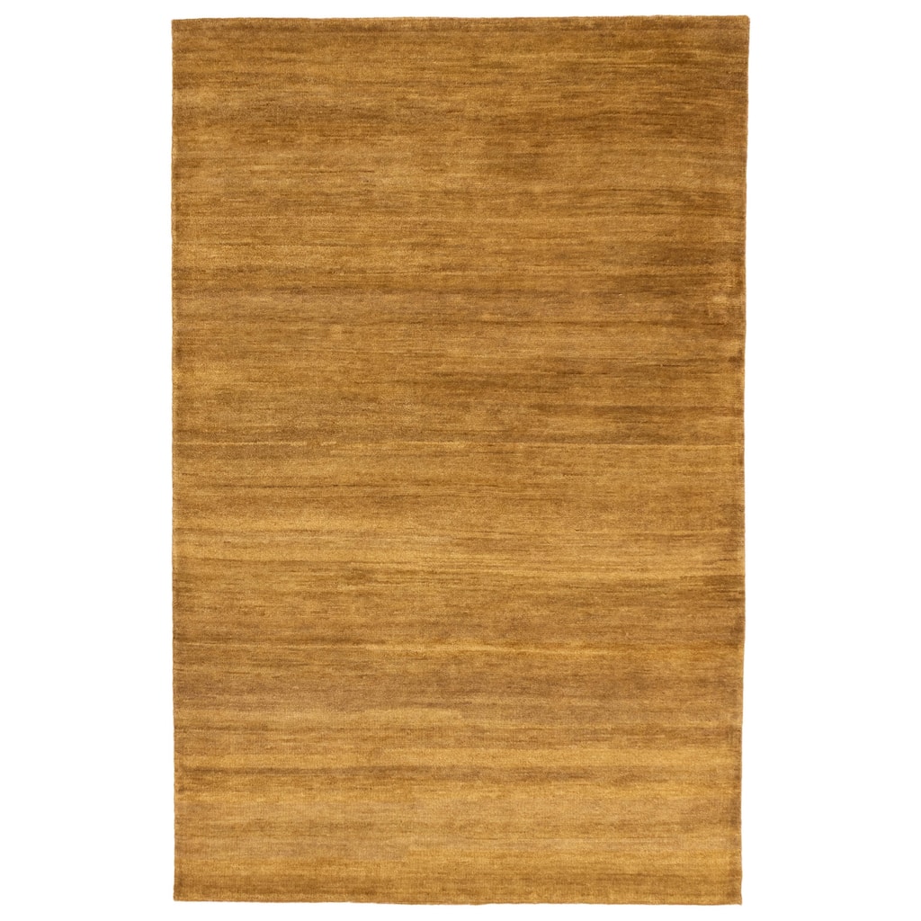 ECARPETGALLERY Hand-knotted Kashkuli Gabbeh Dark Gold Wool Rug - 5'1 x 7'9